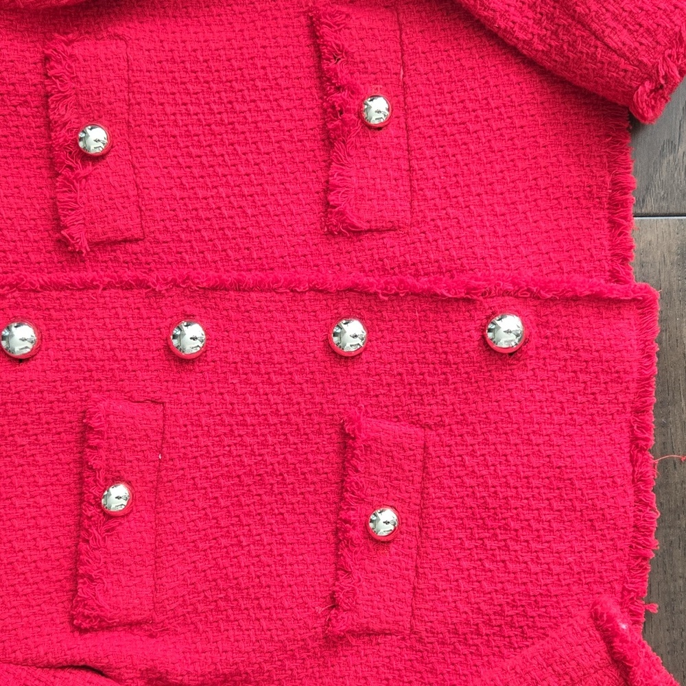 Mango Red Tweed Jacket - Picture 5 of 9